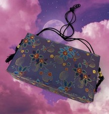 Vtg Y2K Pure Silk Chinese Brocade Purse Evening Floral Tassel Shoulder Handbag