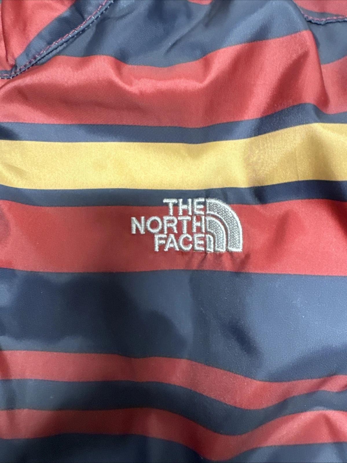 north-face hyvent 3 in 1 maroon gold jacket