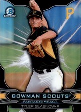 2015 Bowman Chrome Draft Scouts Fantasy Impacts #BSITG Tyler Glasnow Card