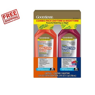 Max Strength Daytime & Nighttime Cold & Flu Relief Combo Pack, 12 Fl Oz Each