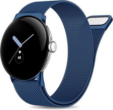 Stainless Steel Mesh Loop Strap Compatible with Google Pixel Watch 2/3 Adjustabl