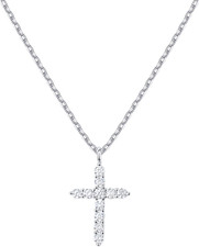 14K Gold Plated Cubic Zirconia Cross Necklace for Women  Cross Faith Pendant Ne
