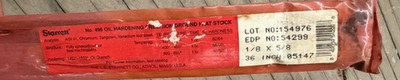 Starrett 1/8 x 5/8 x 36'' No. 496 Oil Hardening Ground Flat Stock - Rust - Old