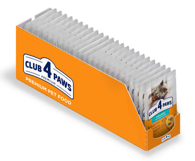 Club 4 Paws Premium Adult Sterilised Katzen Nassfutter mit Rind in Gelee 24x80g