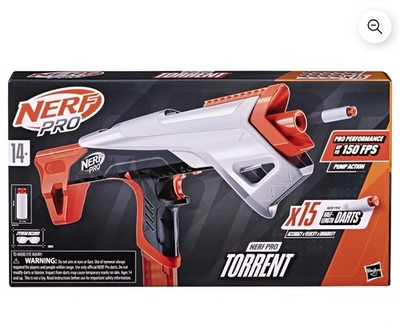 NERF PRO Torrent Dart Gun 15X Foam Darts Complete Boxed Set 