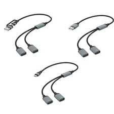 Multiple Use USB C To Double USB A Adapter Hubs, Connect Keyboards Mice Storage