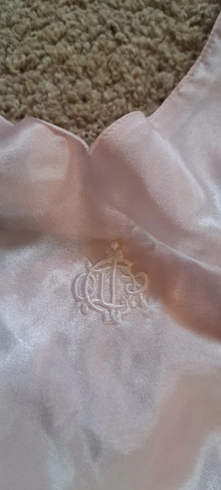 Vintage Christian Dior Camisola de Lingerie Rosa Vestido Curto Logotipo Sexy M - Imagem 2 de 4