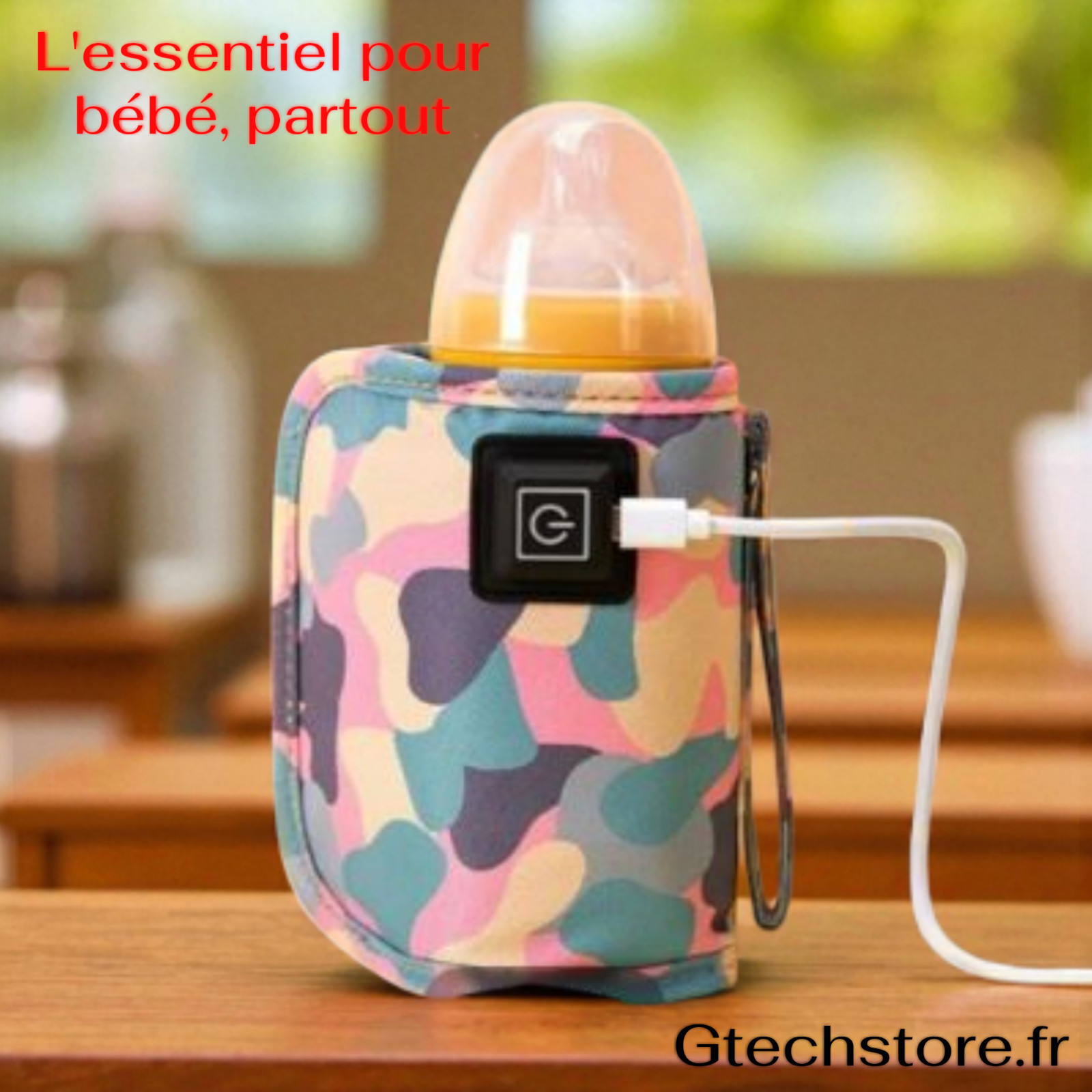 Chauffe-biberon portable USB léger et pochette isolante pour poussette bébé