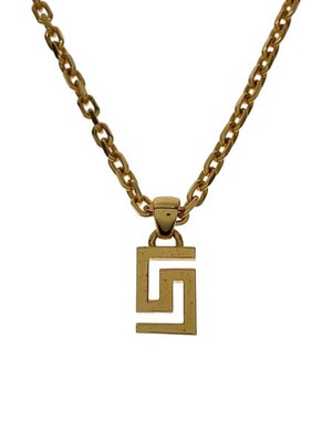 GIANNI VERSACE Medusa Greca Necklace -- GLD Top Included Men's
