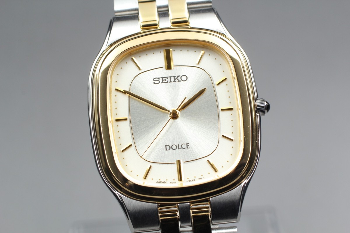 Vintage 2000 Seiko Dolce 8J41-0AA0 Two-Tone HAQ Quartz Mens Watch