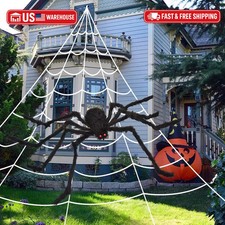 OCATO 200" Halloween Decorations Spider Web Outdoor 59" Giant Spider D cor