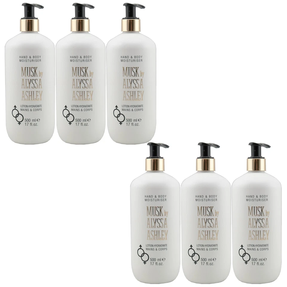 MUSK by Alyssa Ashley HAND & BODY LOTION 6 x 500 ml unisex mit Spender