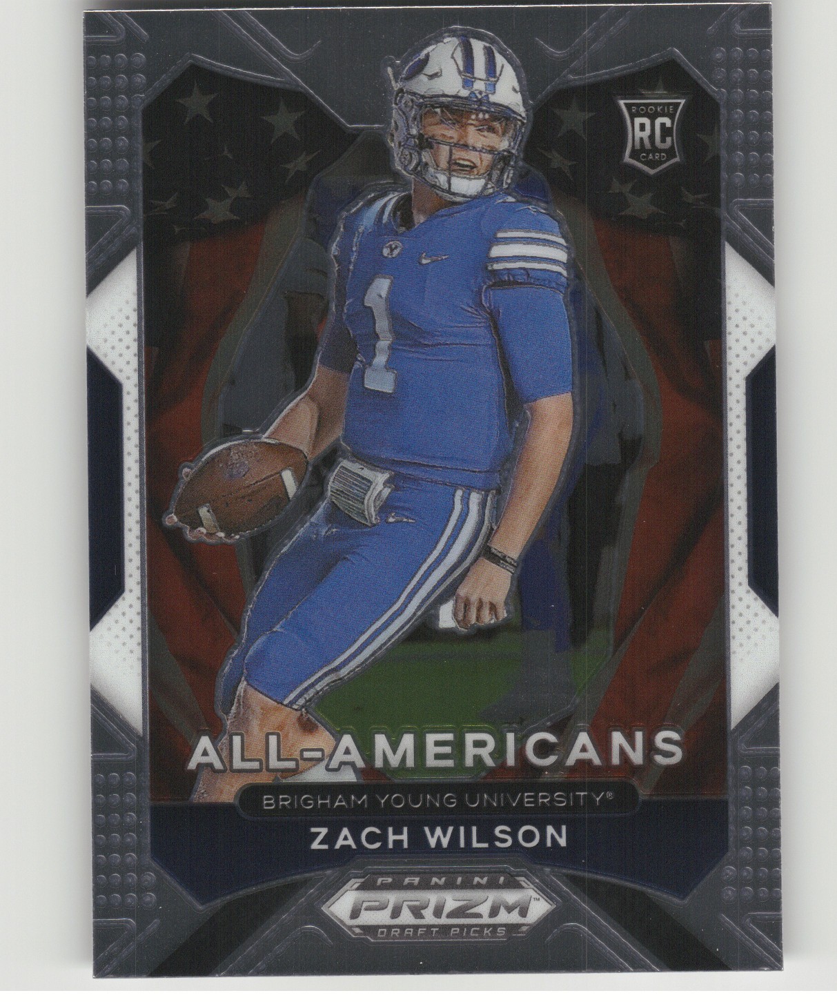 2021 Panini Prizm Draft Picks Zach Wilson #182 All-Americans Silver Prizm RC