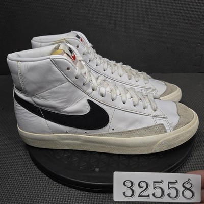 Nike Blazer Mid 77 Vintage Shoes Womens Size 10 White Black Leather CZ1055-100