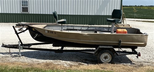 14'-6" Aluminum Boat with Trailer, Fishing Boat, Trailer Titled, Water Sports