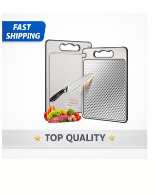 Stainless Steel Cutting Board 14.4'' Reversible Non Toxic Chopping