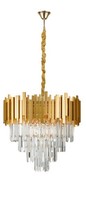 Nova Luce Pendelleuchte Grane Gold Kristall 8X E14 Dimmbar HöHenverstellbar IP20