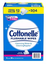Large Pack Flushable Wipes 504 Count Gentle Skin Cleansing