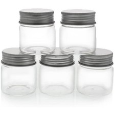 5-Piece Mini Glass Storage Jar with Lid for DIY  Art Craft Tiny Jar, 1.7 Ounce
