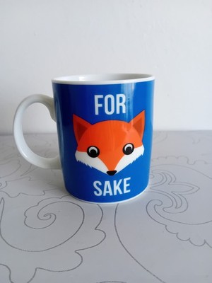 Paladone für Fuchs Sake blau Keramik Tee Kaffee Becher - 9,5 cm hoch - mikrowellengeeignet