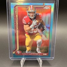 2025 Topps Chrome Football Teal Refractor Christian McCaffrey 263 49ers /299