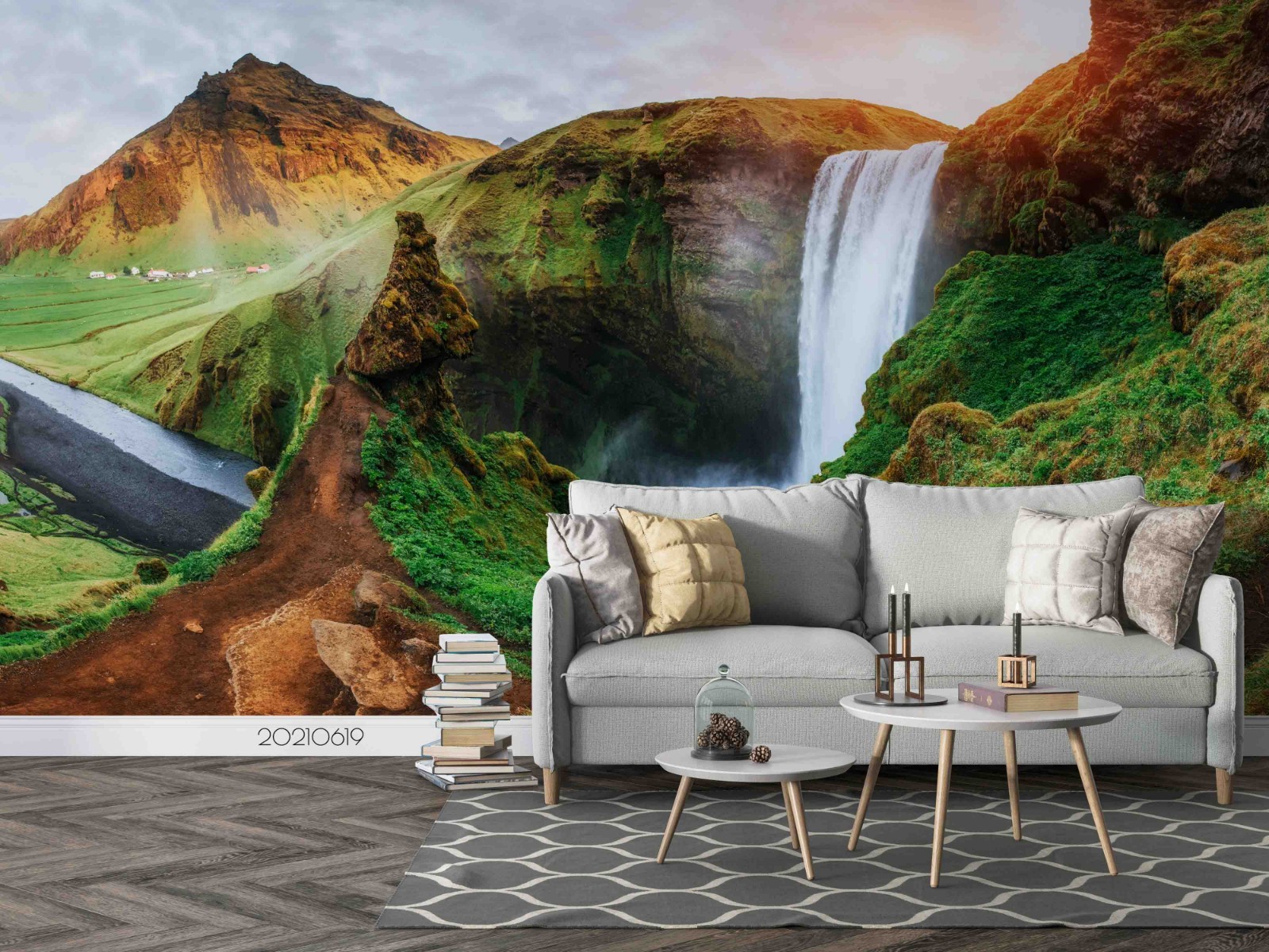 3D Mountains Waterfall River Landscape Wall Murals Wallpaper Murals Wall Sticker
