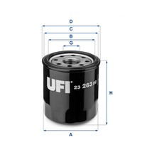 UFI ÖLfilter 23.263.00 Passend FüR Toyota Aygo 1.0 Yaris CitroëN C1