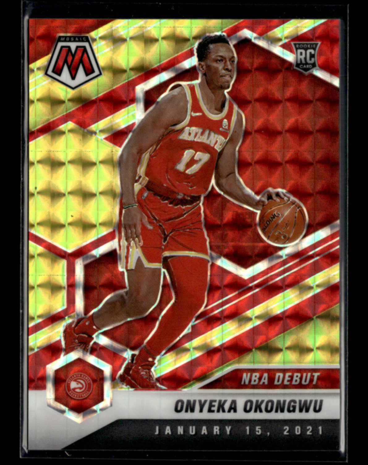 Onyeka Okongwu RC 2020-21 Panini Mosaic NBA Debut Choice Fusion Red Yellow 39/88