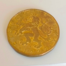 Czech Republic 20 K Coin 1992 Czech Lion Design Collectable Circulated Coin