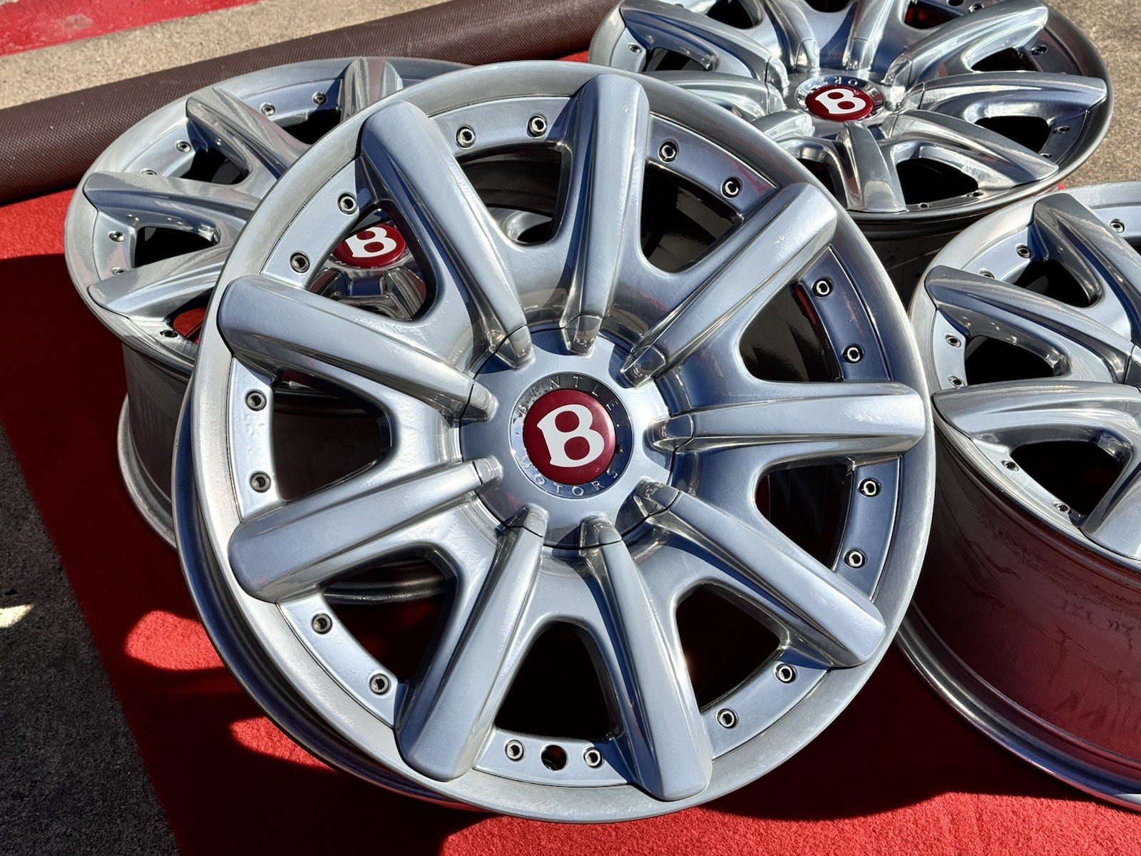 (4) 19" Bentley Continental GT GTC 9x19 Wheels Rims Set Polished 3W0601025K OEM