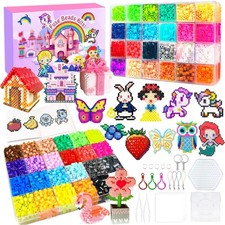 Fuse Beads Kit - 48 Colors 5mm Fuse Beads Set with Pegboards, Ironing Papers ...