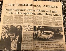 Elvis Presley Newspaper The Commercial Appeal Death August 17, 1977