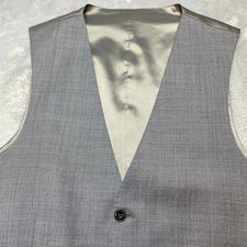 Vintage Wool Vest Waistcoat Mens S Gray Button Up Formal Wedding Groomsman