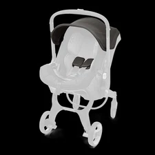 Doona Infant Baby Fabric Canopy Hood Visor Sun Shade & Sholder Pads Black 