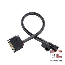 SATA to 3 Pin / 4 Pin Fan Adapter, 15 Pin SATA to 12V PC Case Fan 1 to 2