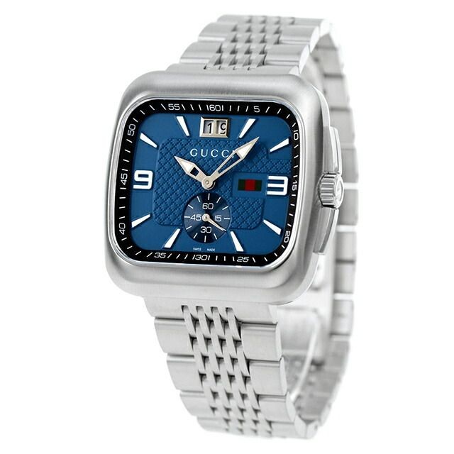 Gucci G-Coupe Men's Watch YA131318 Blue Dial Steel Quartz New From Japan