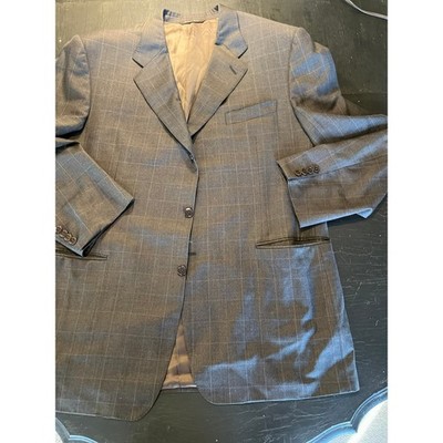 Canali Super 120s Wool Check Sport Coat Blazer Jacket Made in Italy Mens L