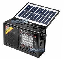 Solar DC USB-Powered AM/FM/SW Radio W/ MP3 Player Flashlight Bluetooth Speaker