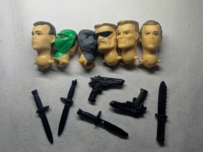 GI Joe Black Major Parts Pieces Heads Weapons Lot Incomplete