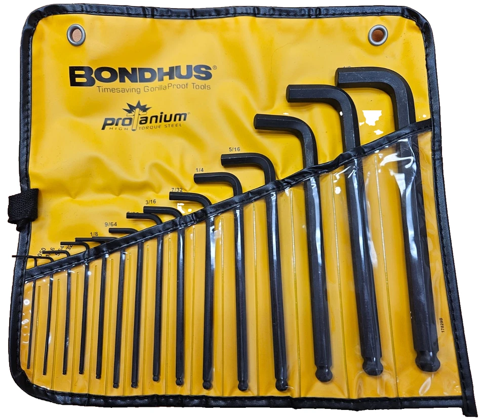 10935 Bondhus 15 pc .050" - 1/2" Long-Arm Hex Key Ball End L Wrench Set - Image 4 of 4