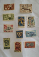 cyprus stamps, mix of 11 postage stamps, 1950s, 1960s, 1970s