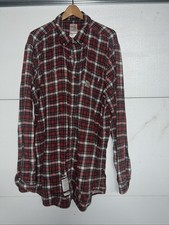 Carhartt FR Shirt Mens 2XL Tall Red Plaid Button Down Flame Resistant