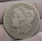 Key-date 1889-cc Silver MORGAN Dollar. Carson City coin.