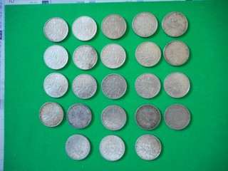 lot de 23 pièces de 1 francs argent Semeuse