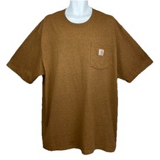 Carhartt Pocket T-Shirt/ Men  s 2XL LOOSE FIT Brown Cotton Blend K87-M