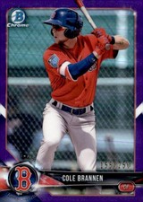2018 Bowman Chrome #BCP154 Cole Brannen Prospects Purple Refractor #/250