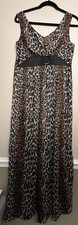 Vintage 60s 70s Vanity Fair Leopard Maxi Slip Dress Night Gown Size 4-6