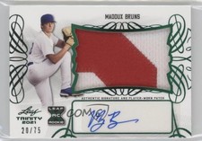 2021 Leaf Trinity Patch Auto Green 20/75 Maddux Bruns #PA-MB1 Patch Auto o5b