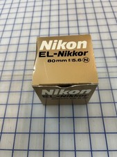 Nikon 80mm f5.6 EL Nikkor Enlarging Lens w/ front cap, ring, and packaging