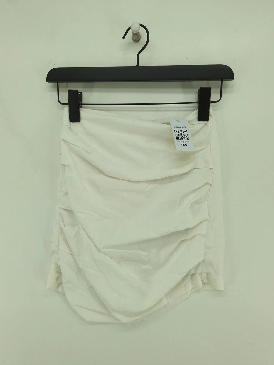 Minifalda corta Bershka XS blanca 100 % otras mini